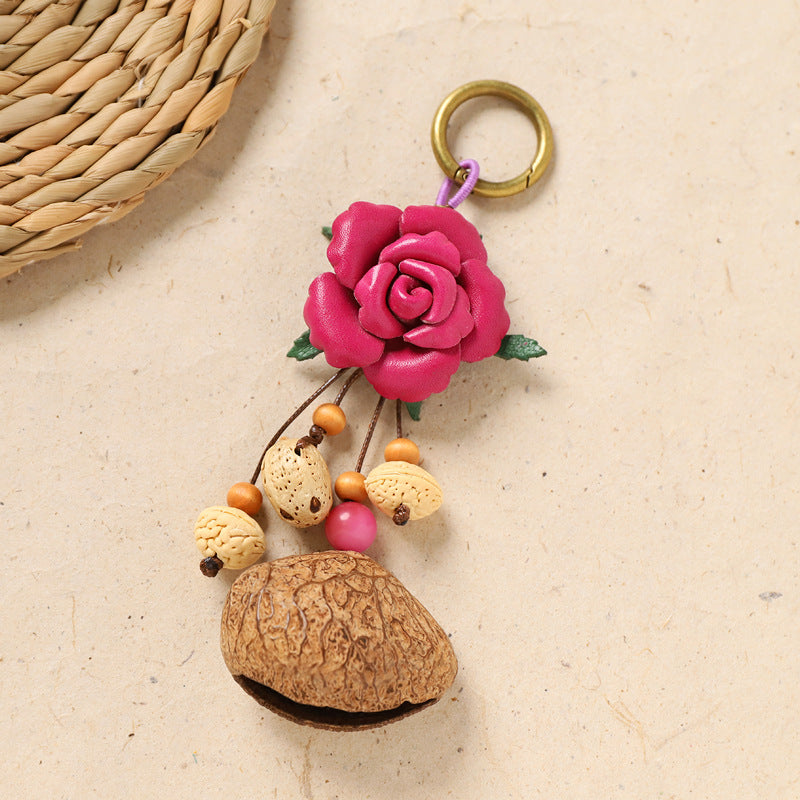 Natural Nut Shell Keychain - DippedShop Wholesale - #9795