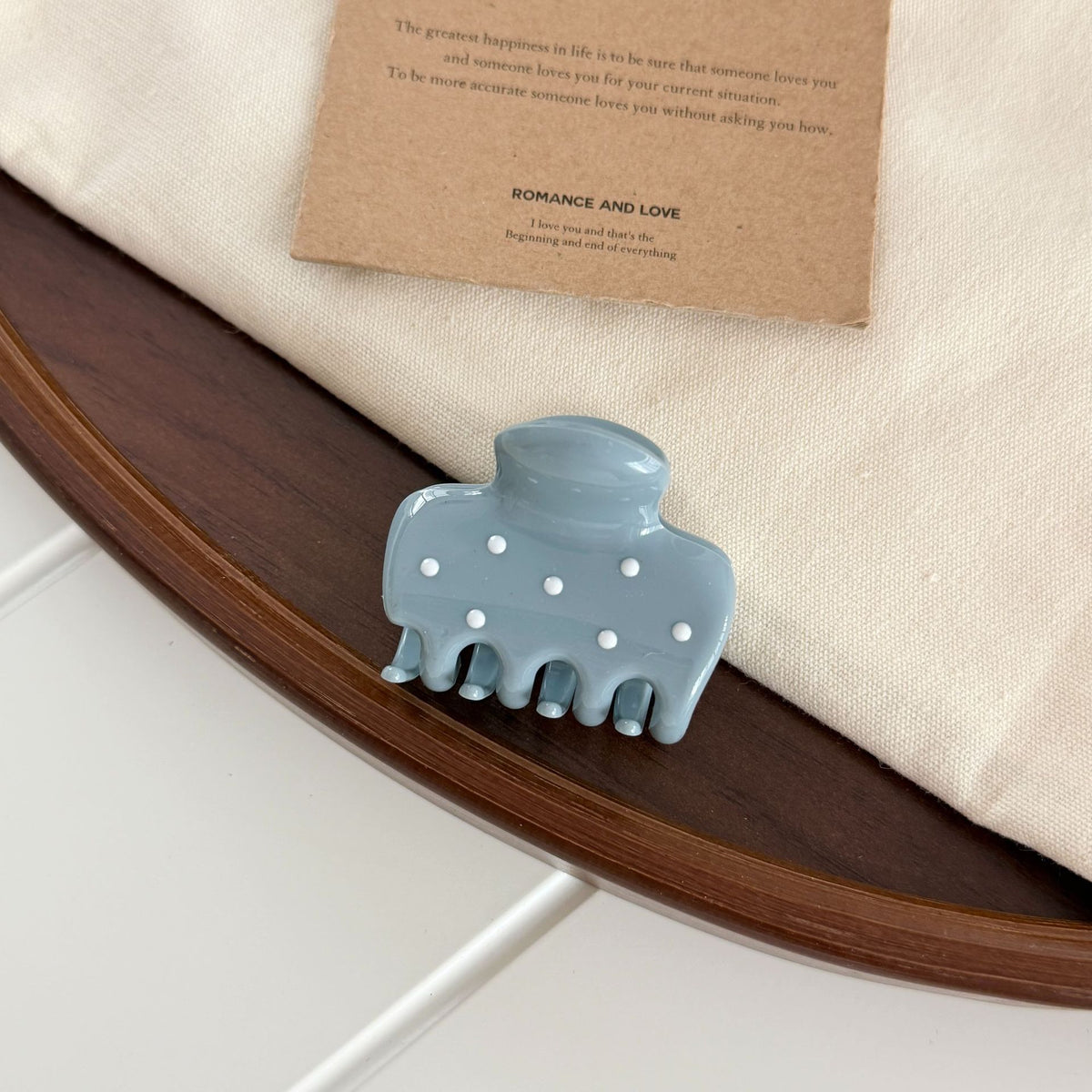 Cute Polka Dot Mini Square Hair Claw 6W6HCP1627