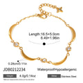 Simple Gola Plated Cubic Zirconia Chain Bracelet 6W6JBR461