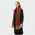 Stylish Color Block Tassel Wool Thick Scarf 6W6NSW249