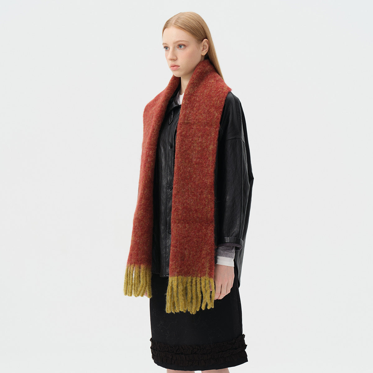 Stylish Color Block Tassel Wool Thick Scarf 6W6NSW249