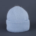 Simple Solid Warm Cuffed Ribbed Knit Beanie 6W6HAT687