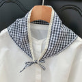 Vintage Plaid Lace Trim Versatile Triangle Scarf MK2BW6W6NSI21