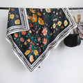 Vintage Floral Print Twill Silk Square Scarf MK2BW6W6NSI03