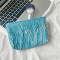Minimalist Color Block Embossed Travel Makeup Bag MK2BW6W10BOB391