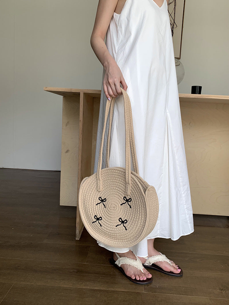 Minimalist Straw Woven Shoulder Bag - DippedShop Wholesale - #7667