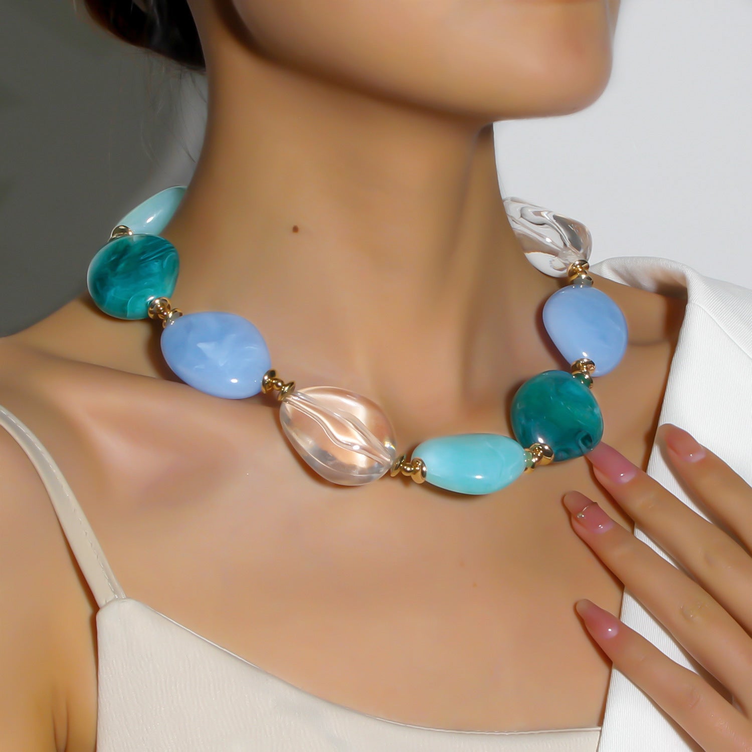 Vintage Chunky Acrylic Choker - DippedShop Wholesale - #5475