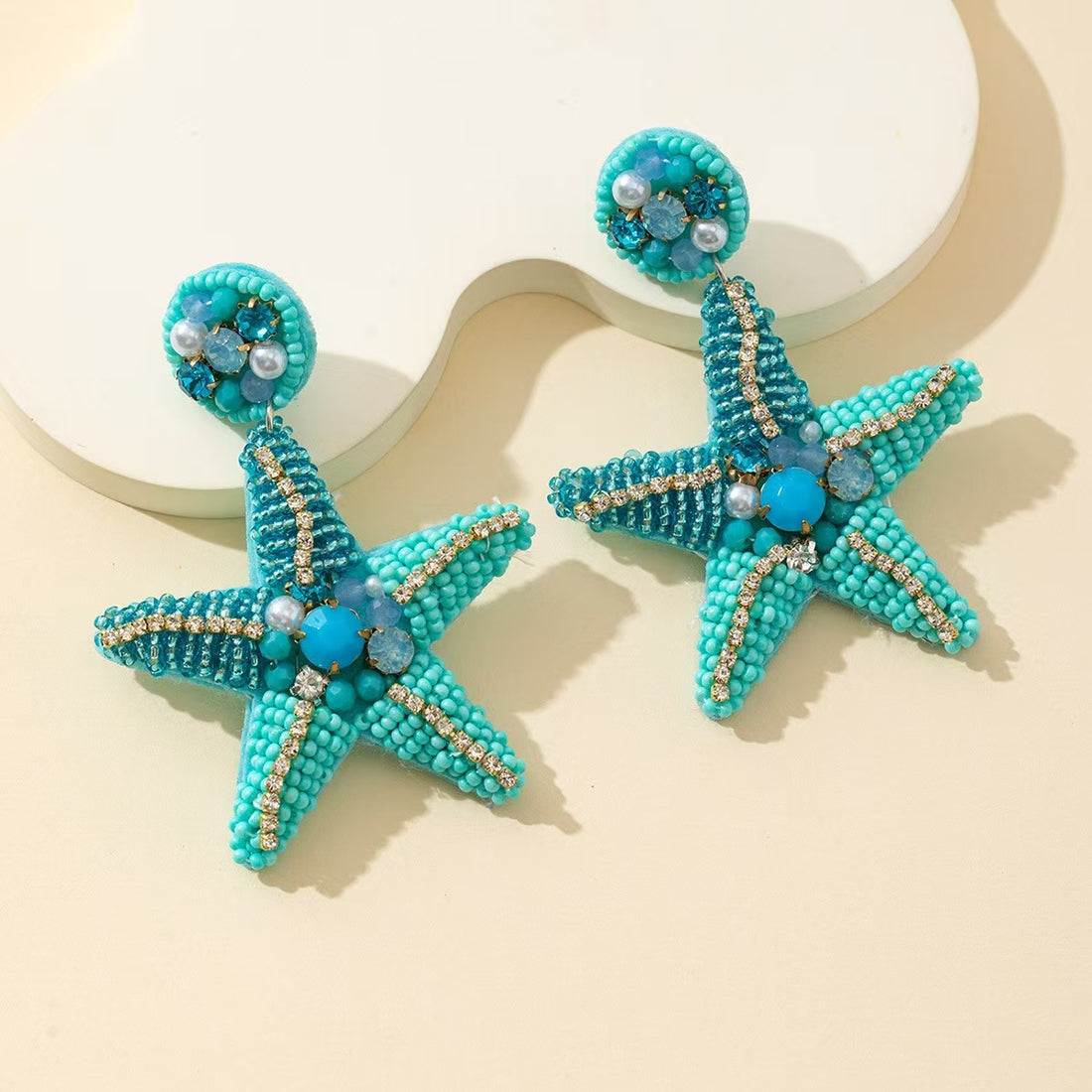 Starfish Pearl Stud Earrings - DippedShop Wholesale - #4643