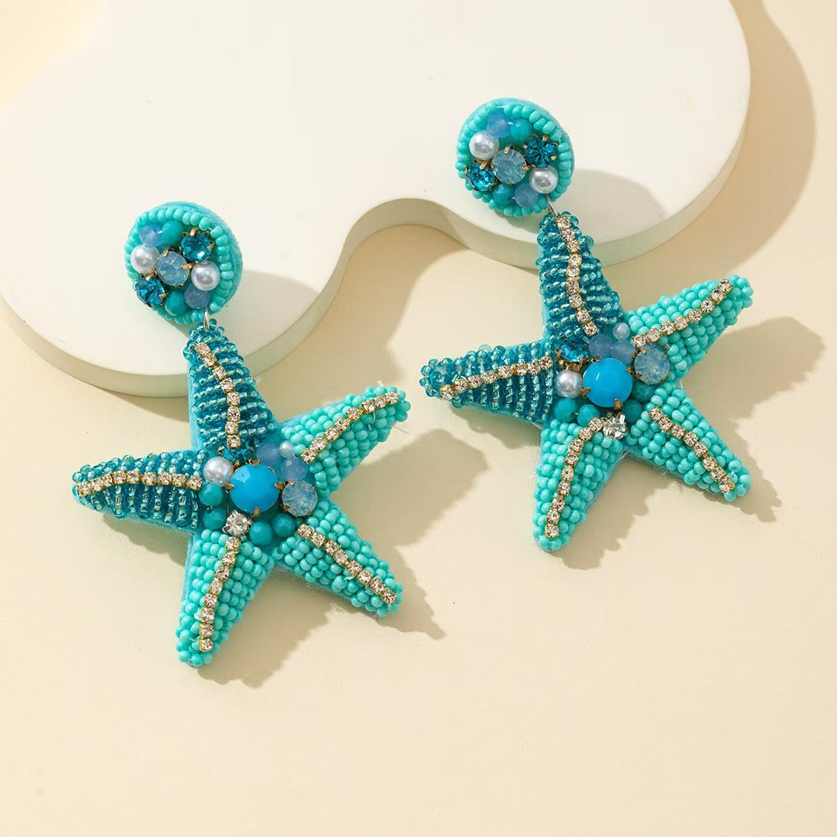 Starfish Pearl Stud Earrings - DippedShop Wholesale - #7411