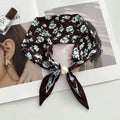 Vintage Floral Print Pearl Solf Silk Scarf MK2BLW6W6NSI64
