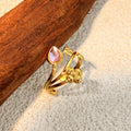 Retro Exaggerated Geometry Heart Ring 8ZA6JRG114T