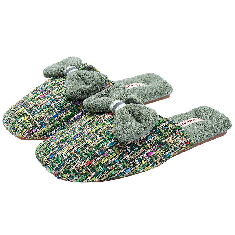 Trendy Bow Knot Thicken Plush Indoor Slippers DP25H511