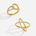 Geometric Cubic Zirconia Ring - DippedShop Wholesale - #2195