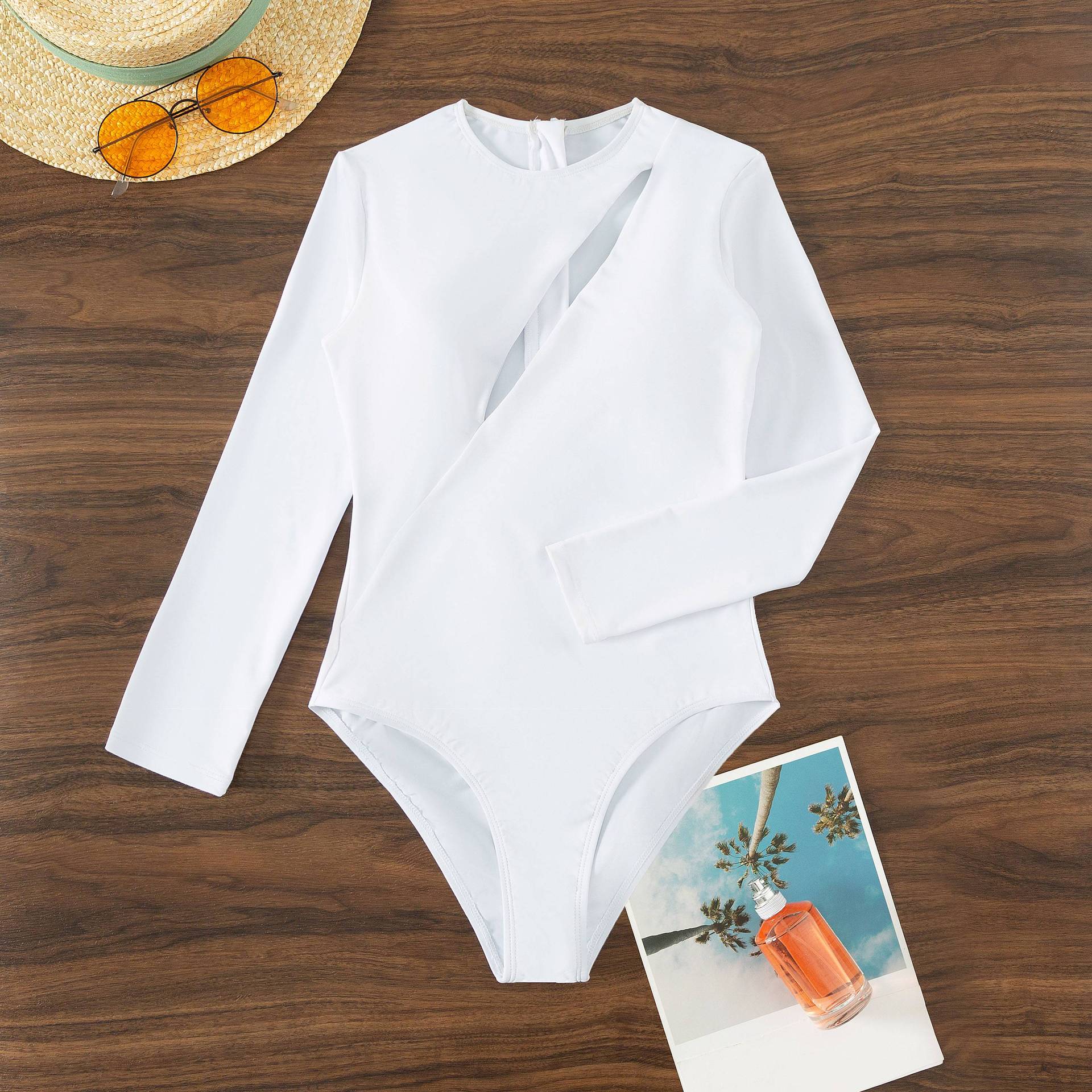 Solid Long Sleeve Swimwear - DippedShop Wholesale - #6259