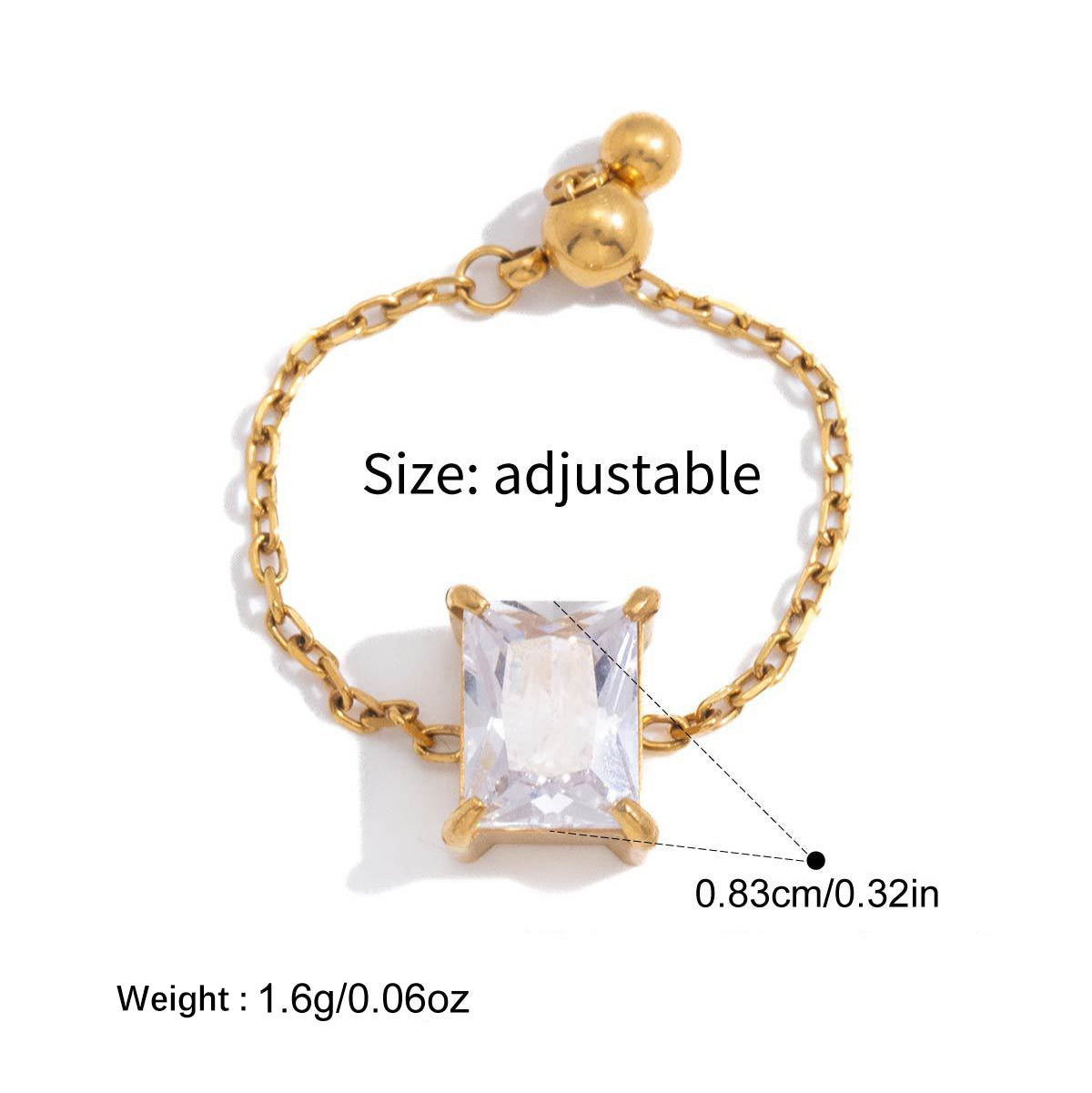 Adjustable Cubic Zirconia Ring - DippedShop Wholesale - #8275