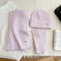 3-Piece Solid Color Knit Scarf Beanie Gloves Set 6W6NSC99