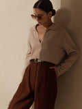 Lapel V-Neck Sweater - DippedShop Wholesale - #7539