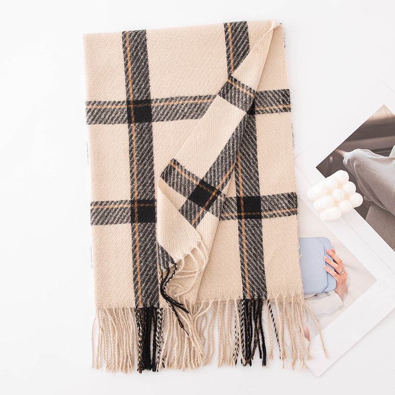 Stylish Color Block Warm Plaid Scarf 6W6NSW283