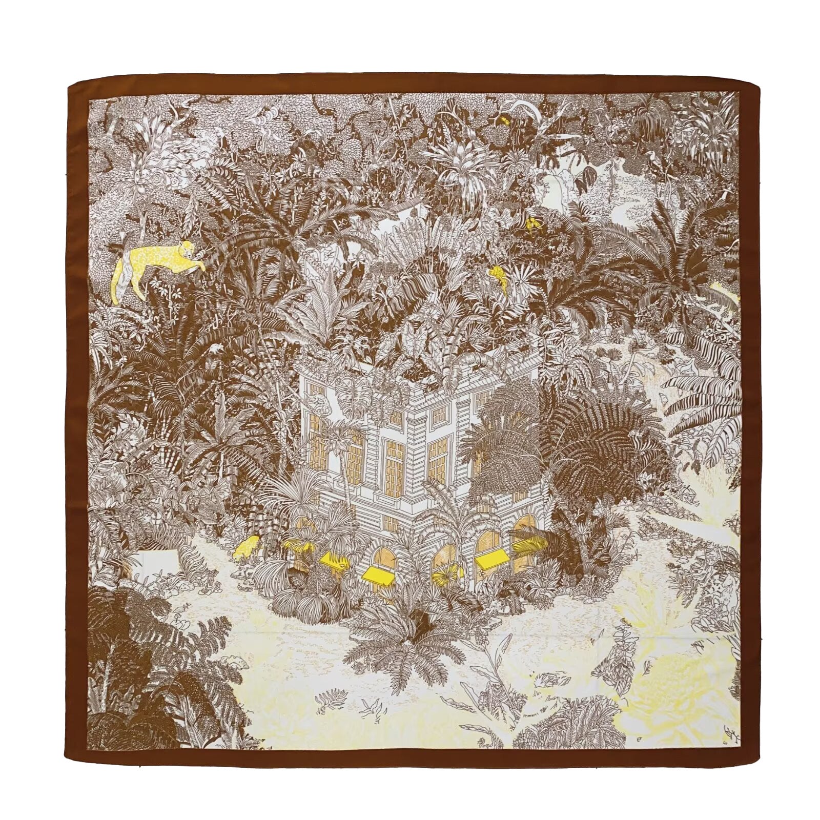 Vintage Floral Print Twill Silk Square Scarf MK2BW6W6NSI03