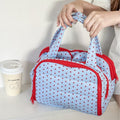 Cute Color Block Love Heart Print Makeup Bag MK2BW6S10BOB108
