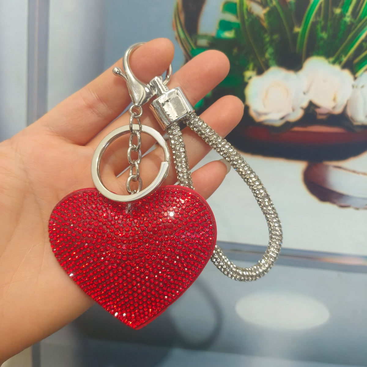 Rhinestone Heart Bag Charm - DippedShop Wholesale - #1411