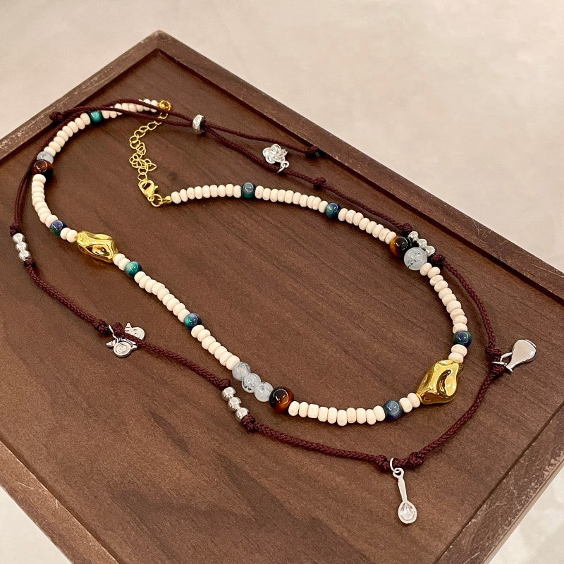 Beaded Braided Choker Necklace - DippedShop Wholesale - #2995