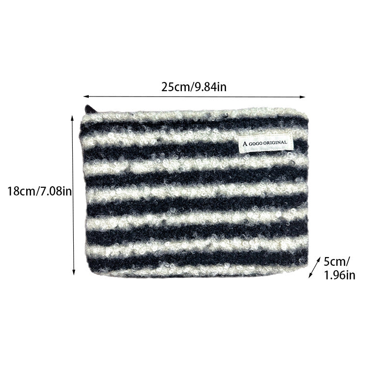 Minimalist Color Block Striped Portable Cosmetic Bag 6C5CO282
