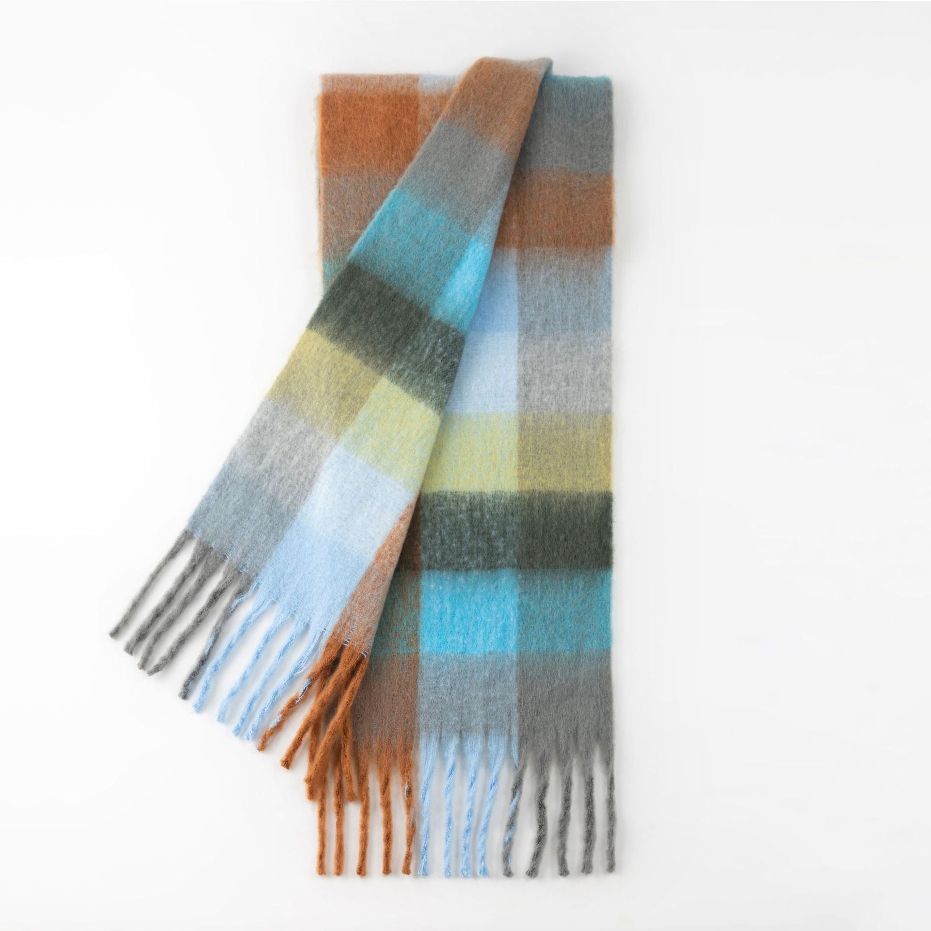 Colorful Plaid Tassel Warm Scarf 6W6NSW275