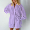 Jacquard Puff Sleeve Set - DippedShop Wholesale - #7283
