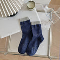 Vintage Argyle Ripple Textured Mid Calf Socks 6W8FSO774