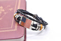 Retro USA Flag Hand Woven Adjustable Bracelet 8ZA6JBR134T