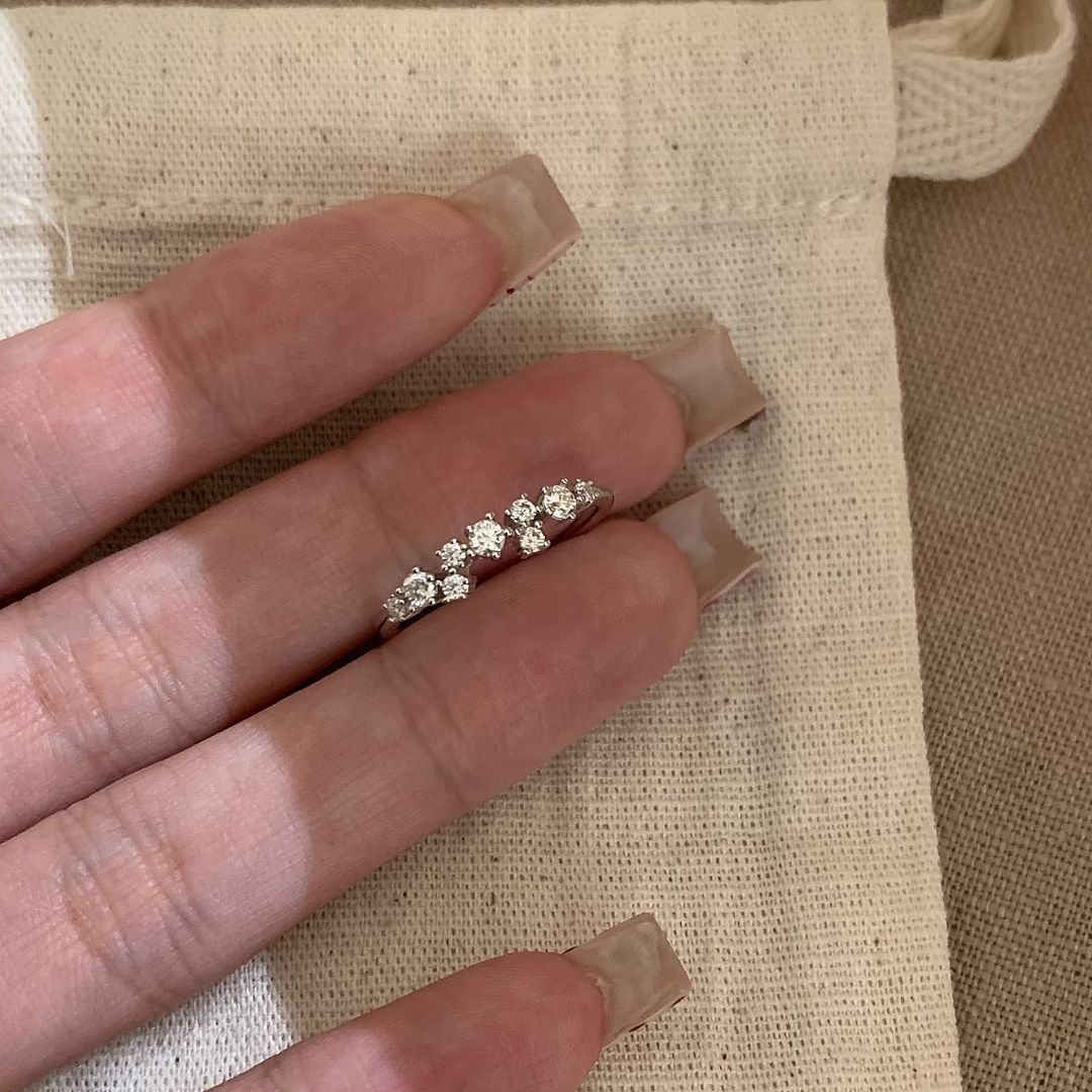 Trendy Electroplated Sparking Cubic Zirconia Ring 8ZA6JRG129L