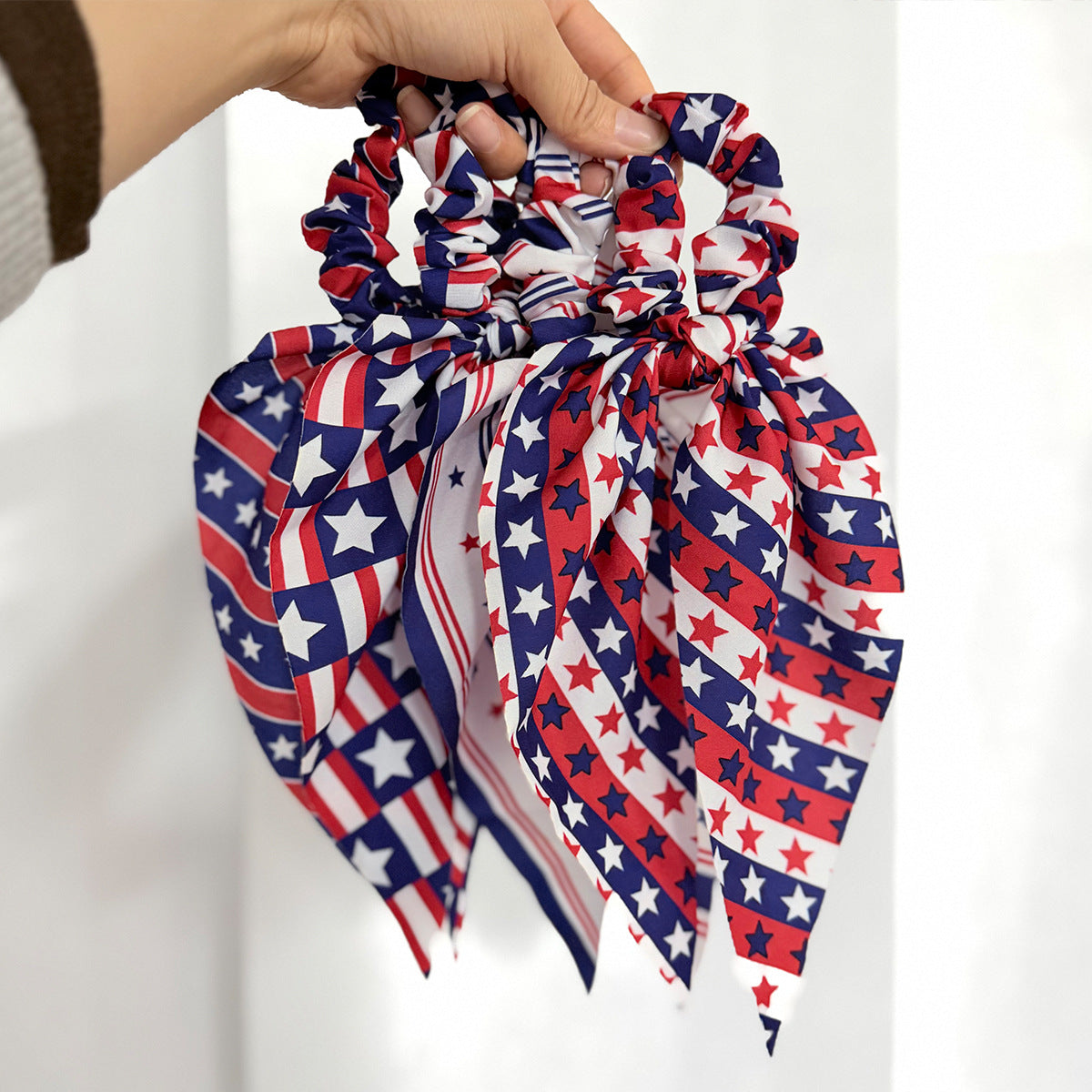 Fashion Star Striped Print Bowknot Hair Tie 8BK6HSR19T