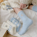 Bear Embroidery Striped Socks - DippedShop Wholesale - #7795