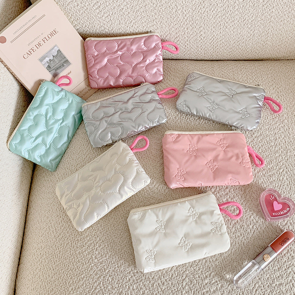 Stylish Bowknot Embossed Portable Makeup Bag MK2BW6S10BOB71