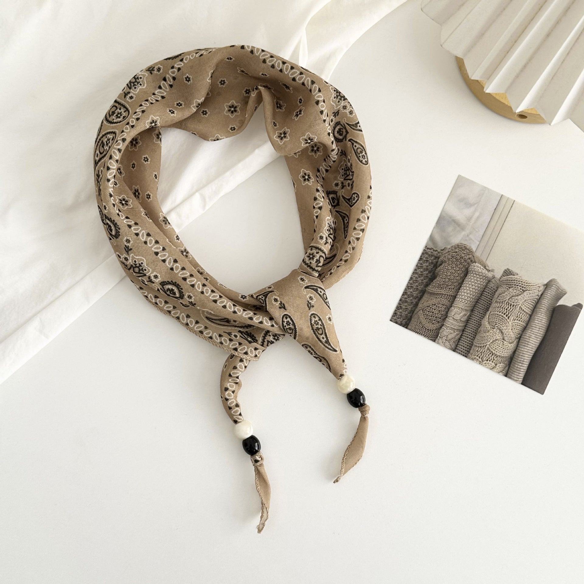 Boho-Style Star Cashew Print Silk Scarf 6W6NSI209