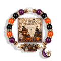 Handmade Halloween Ghost Beaded Stretch Bracelet 6W6JBR449