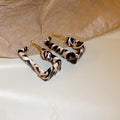 Trendy Leopard Print Circle Statement Hoop Earrongs 6W6JER758