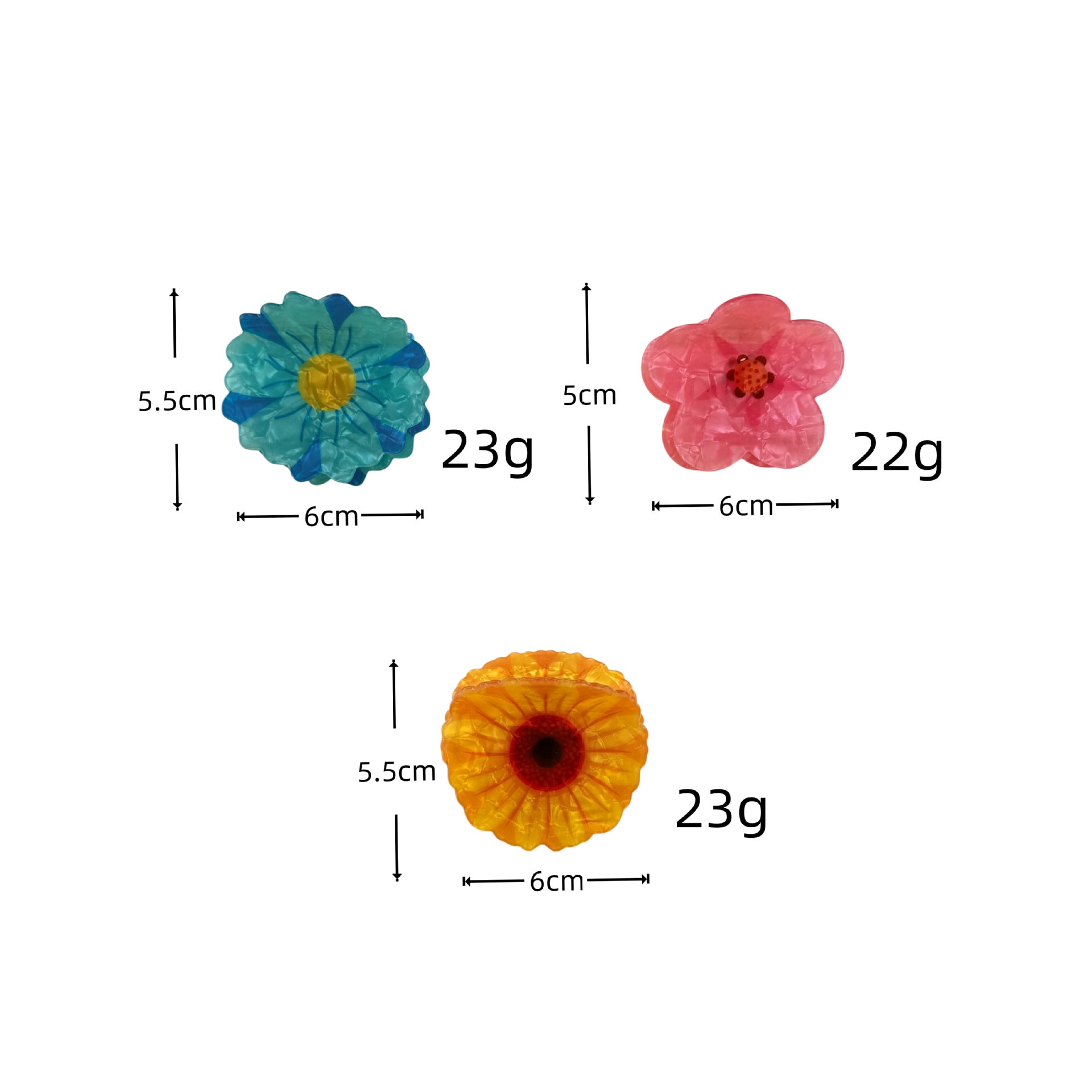 Flower Hair Claws - DippedShop Wholesale - #1603