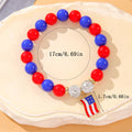 Stylish USA Flag Heart Pendants Beaded Bracelets 8ZA6JBR131T