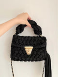 Chunky Crochet Crossbody Bag - DippedShop Wholesale - #8691