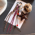 Vintage Leopard Star Pendant Keychain Bag Charm 6W10BBC371
