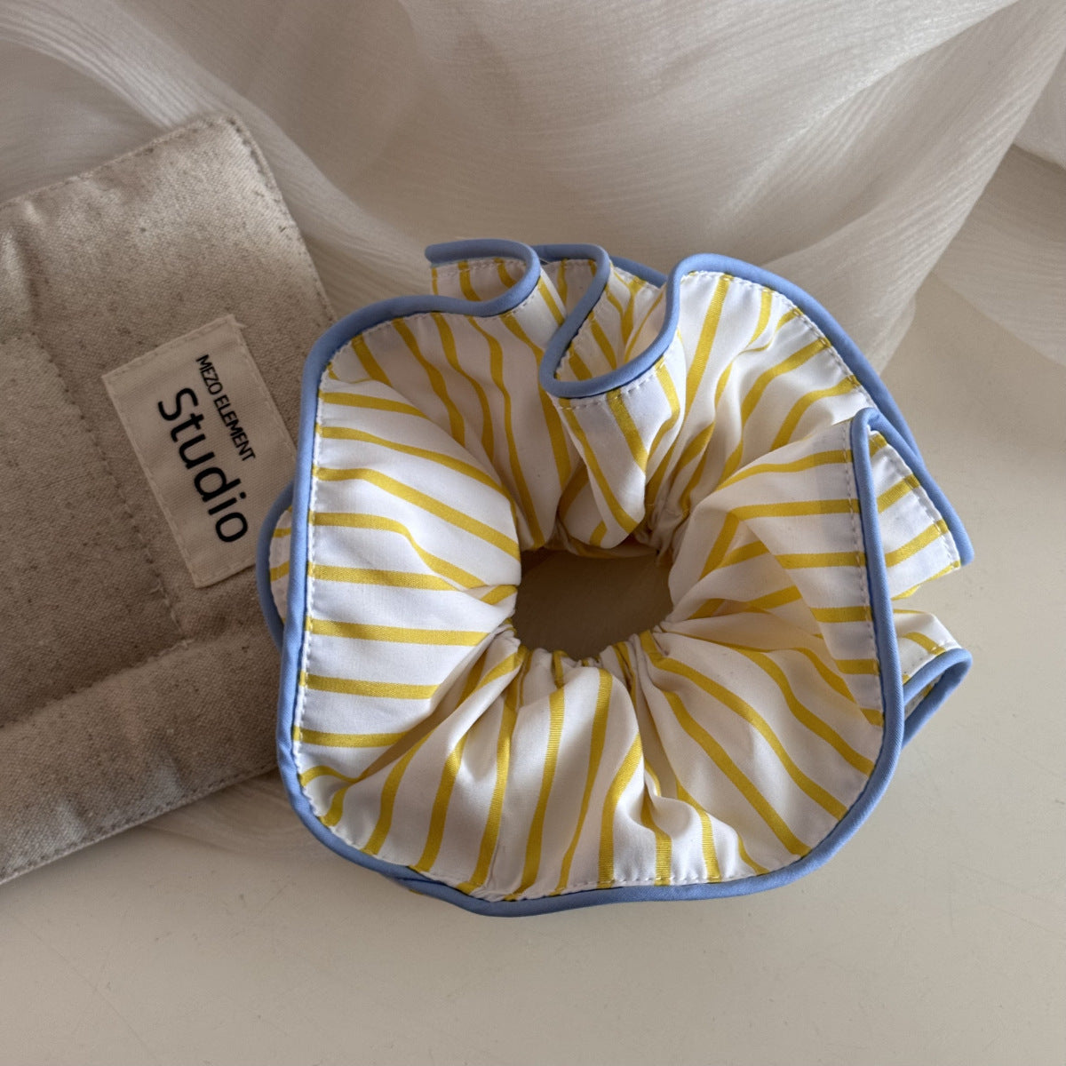Trendy Double Layered Striped Elastic Scrunchies MK2BW6W6HSR89