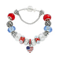 Retro USA Map Beaded Chain Bracelet 8ZA6JBR133T