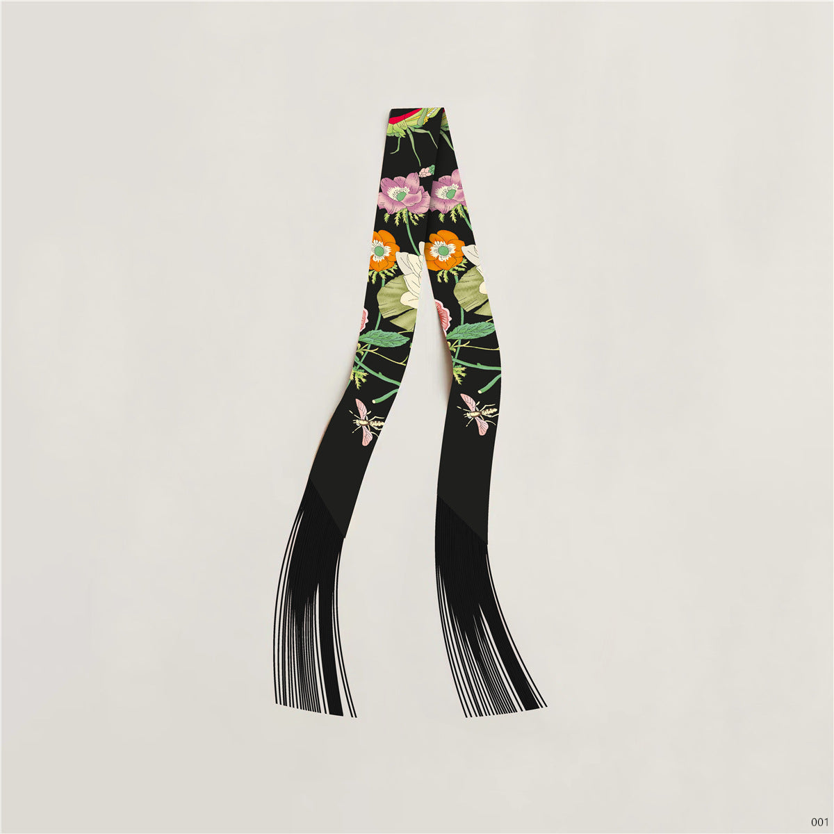 Floral Tassel Silk Scarf - DippedShop Wholesale - #0851
