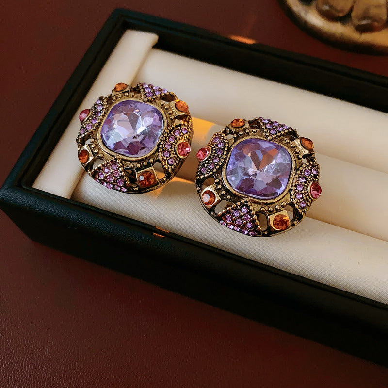 Vintage Sparkly Rhinestone Crystal Stud Earrings 6W6JER720
