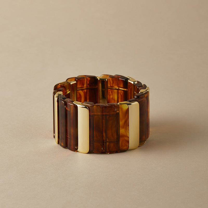 Gold Geometric Stretch Bracelet - DippedShop Wholesale - #6851