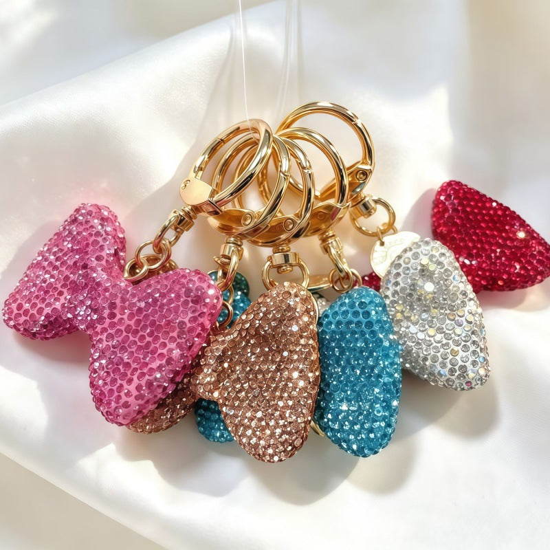 Rhinestone Bowknot Keychain Charm - DippedShop Wholesale - #7907