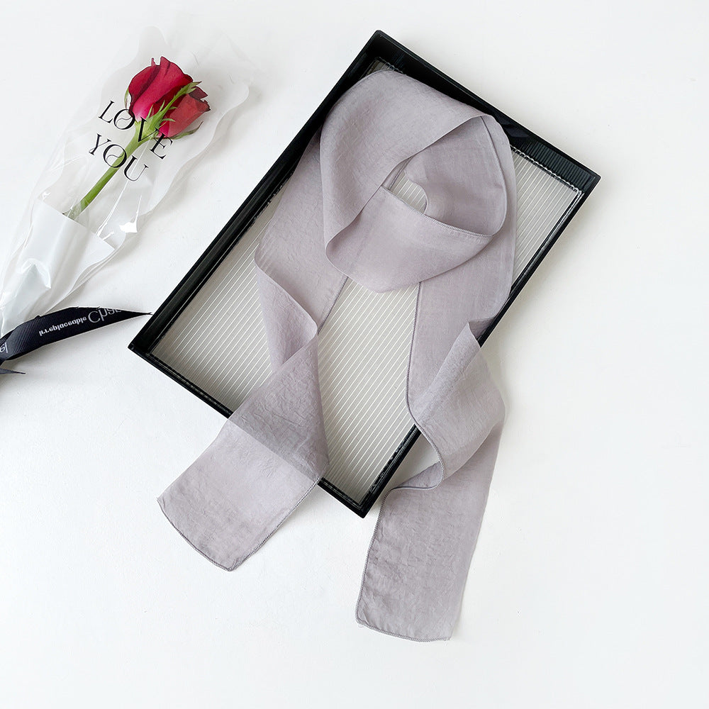 Elegant Thin Ribbon Scarf - DippedShop Wholesale - #9619