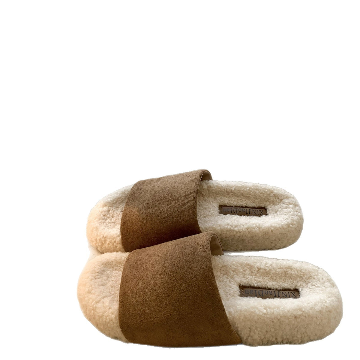 Fluffy Plush Platform Outdoor Open Toe Slippers 6W8FSP237